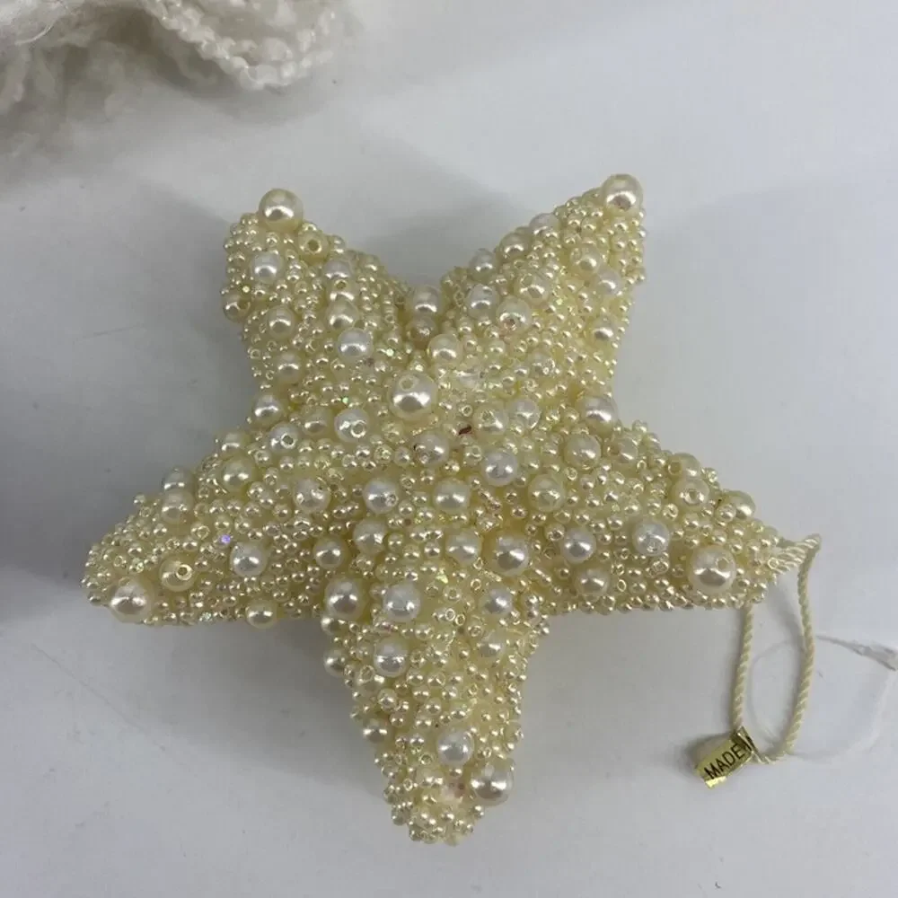 4 Pc Christmas Decor Lot Santa Gnome Stocking Pearl Star Pumpkin Floral Holiday